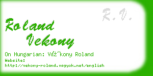 roland vekony business card